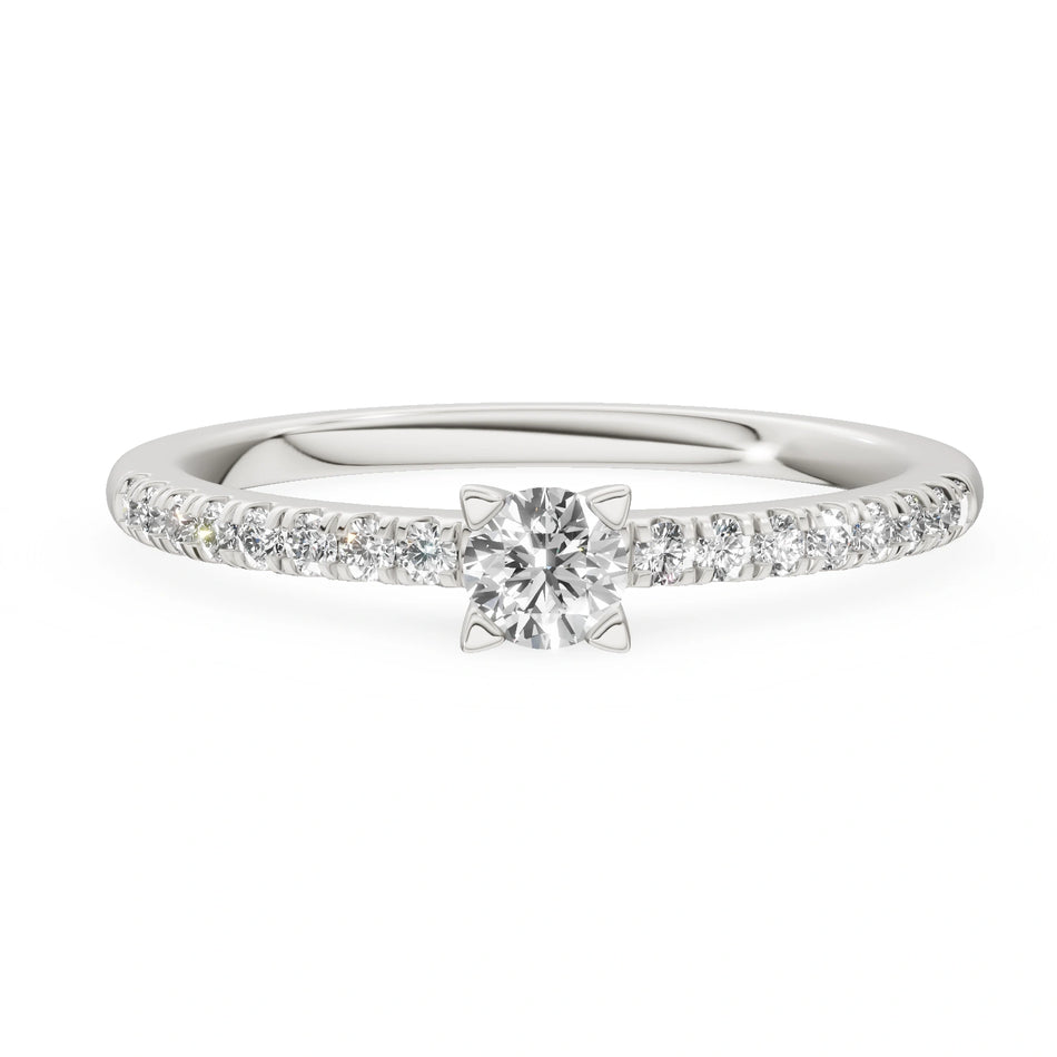 Gremari Seven Solis zásnubní prsten z bílého zlata s 0,15 ct lab-grown diamantem – Round/Brilliant