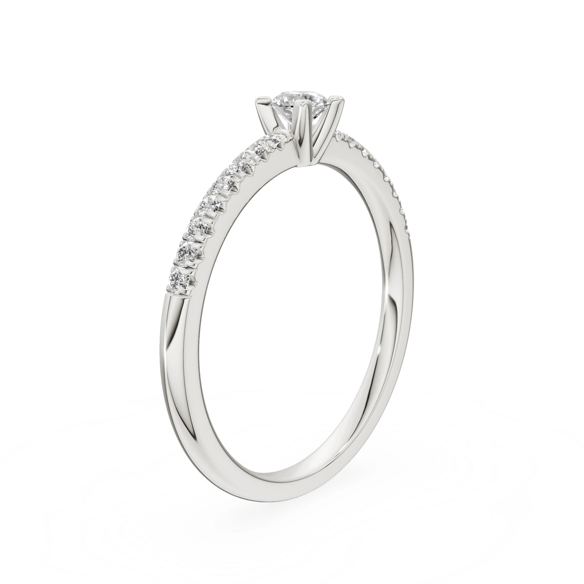 Gremari Seven Solis zásnubní prsten z bílého zlata s 0,15 ct lab-grown diamantem – Round/Brilliant