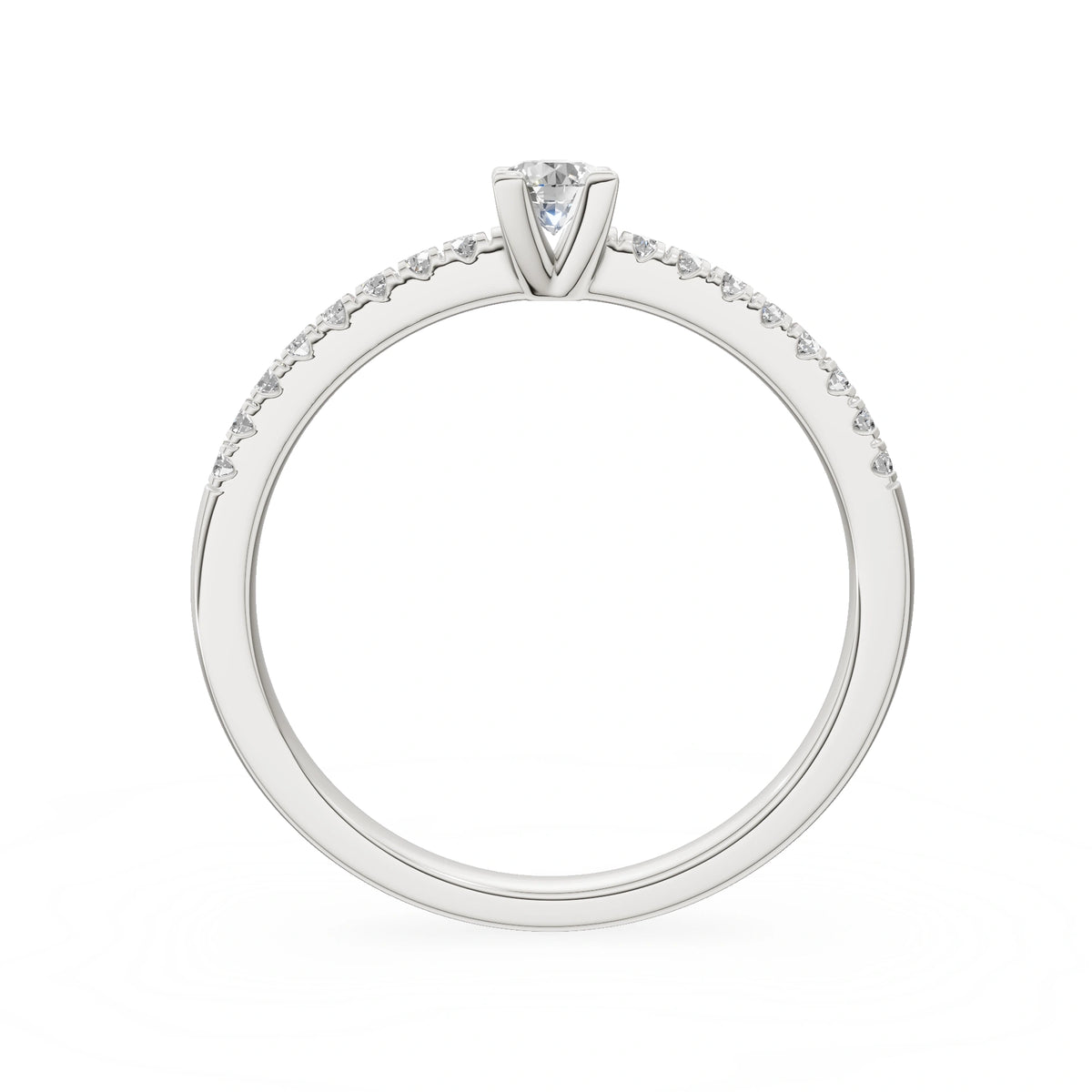 Gremari Seven Solis zásnubní prsten z bílého zlata s 0,15 ct lab-grown diamantem – Round/Brilliant