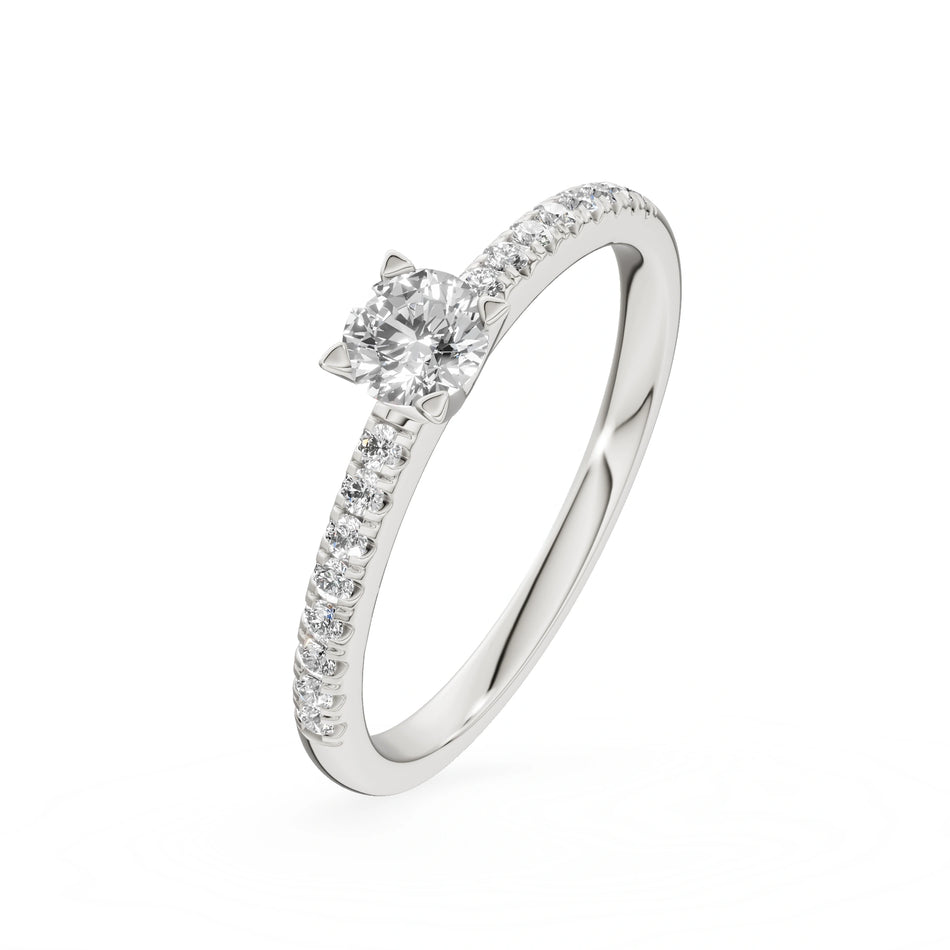 Gremari Seven Solis zásnubní prsten z bílého zlata s 0,30 ct lab-grown diamantem – Round/Brilliant