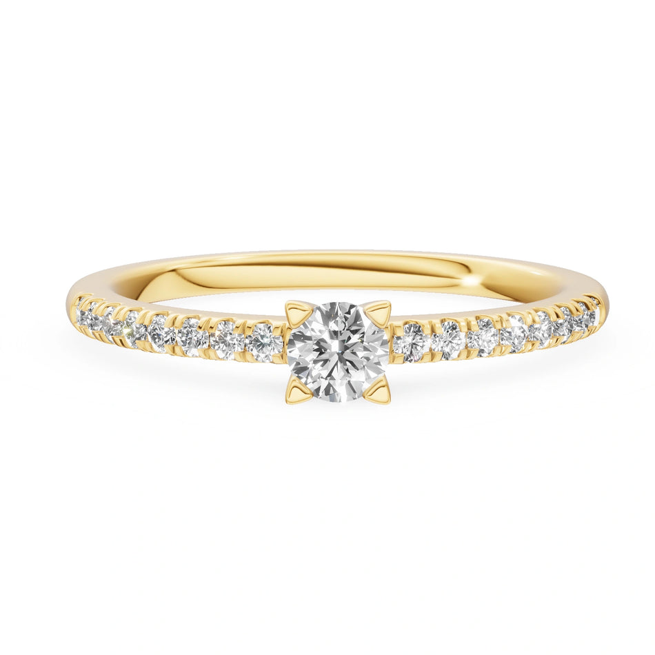 Gremari Seven Solis zásnubní prsten ze žlutého zlata s 0,15 ct lab-grown diamantem – Round/Brilliant