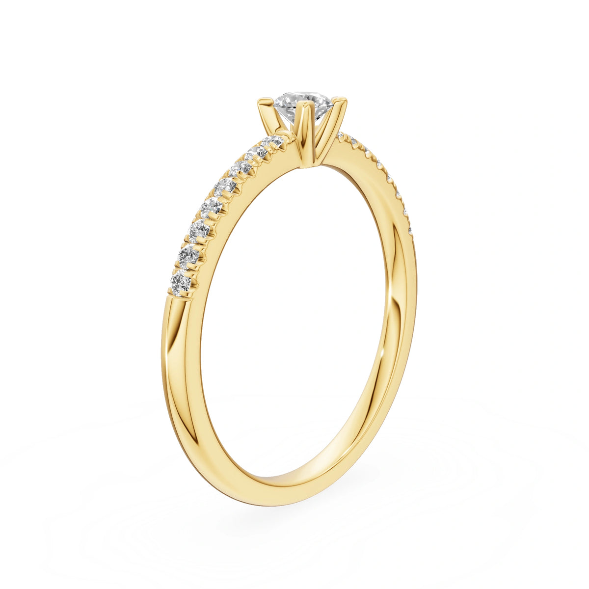 Gremari Seven Solis zásnubní prsten ze žlutého zlata s 0,15 ct lab-grown diamantem – Round/Brilliant