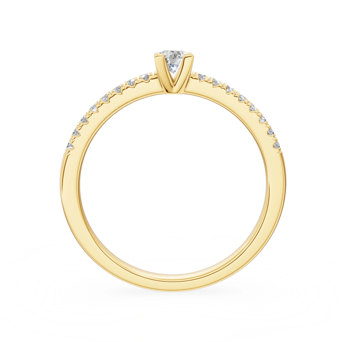Gremari Seven Solis zásnubní prsten ze žlutého zlata s 0,15 ct lab-grown diamantem – Round/Brilliant