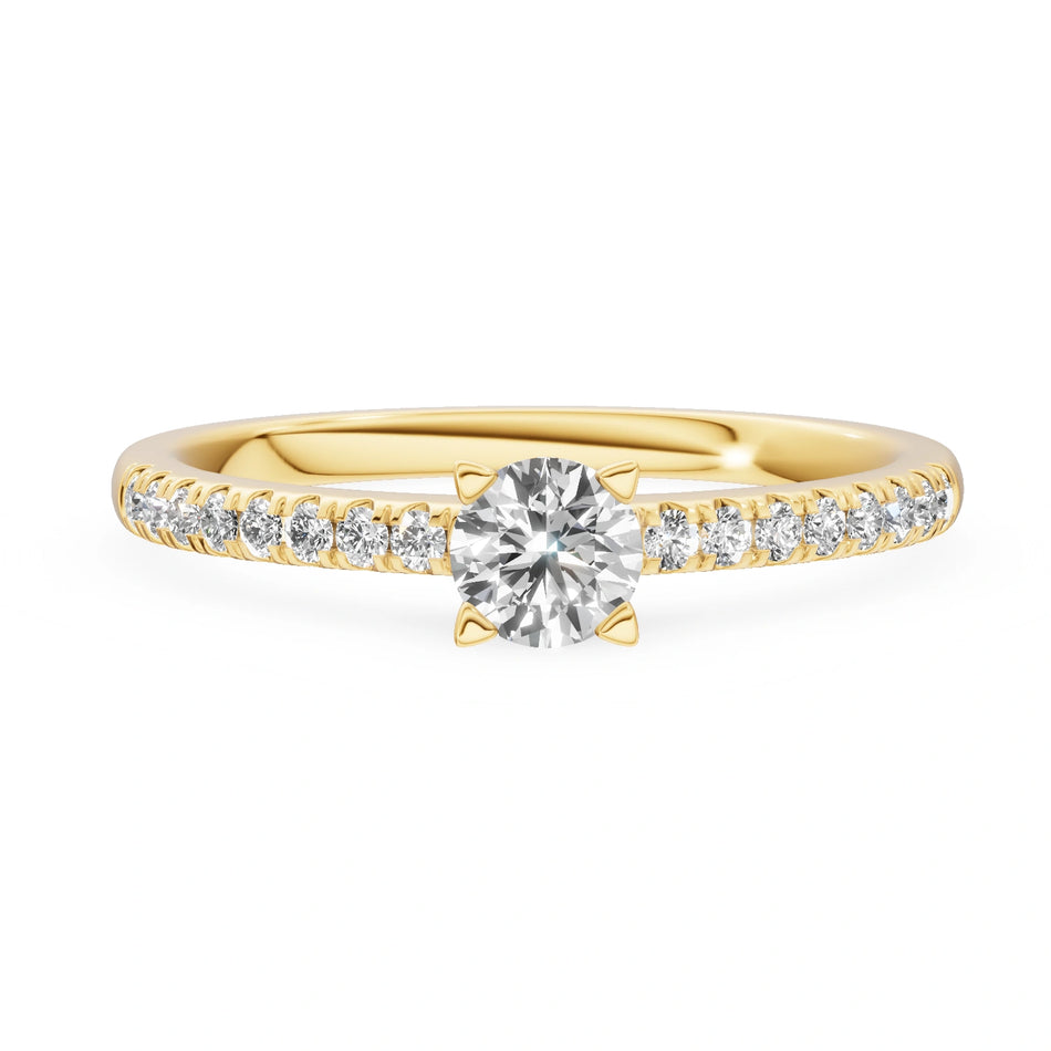 Gremari Seven Solis zásnubní prsten ze žlutého zlata s 0,30 ct lab-grown diamantem – Round/Brilliant