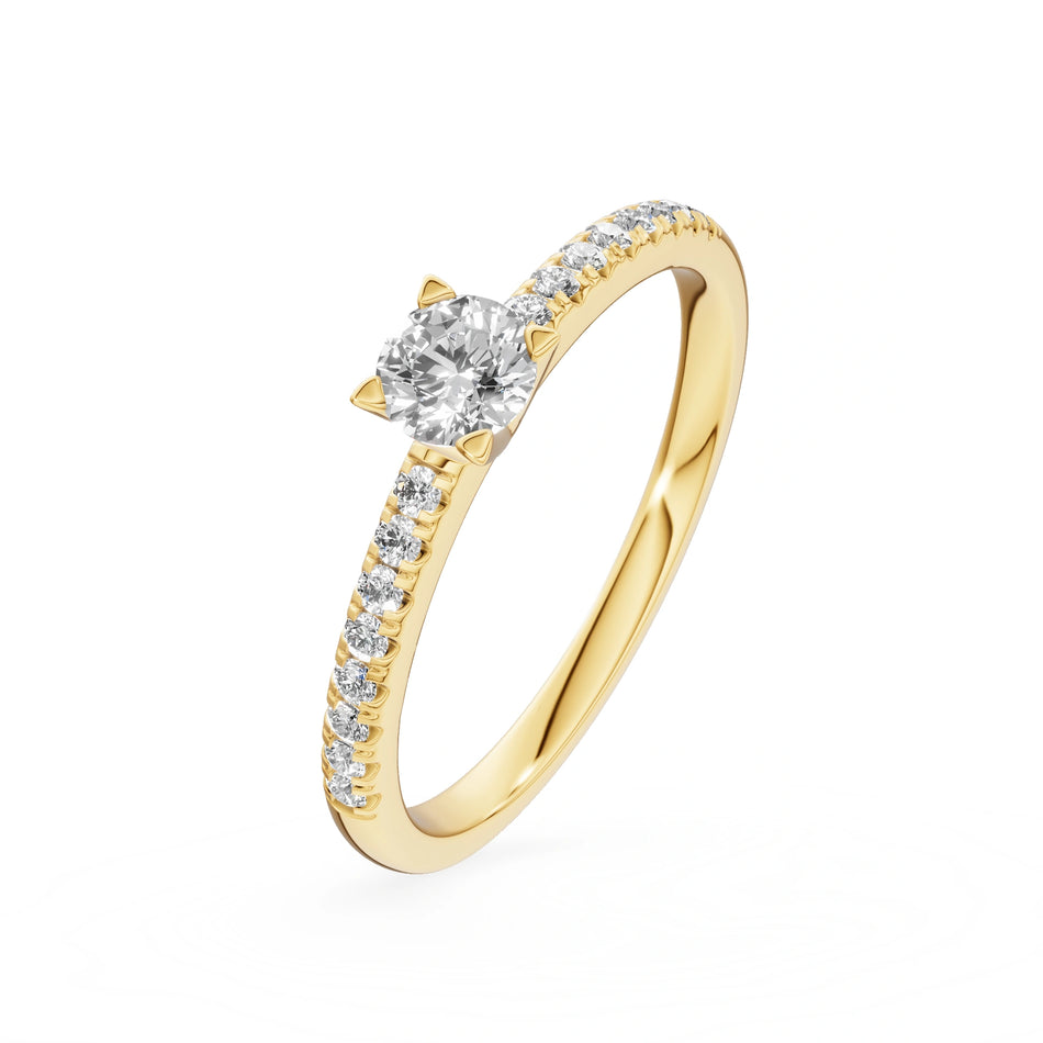 Gremari Seven Solis zásnubní prsten ze žlutého zlata s 0,30 ct lab-grown diamantem – Round/Brilliant