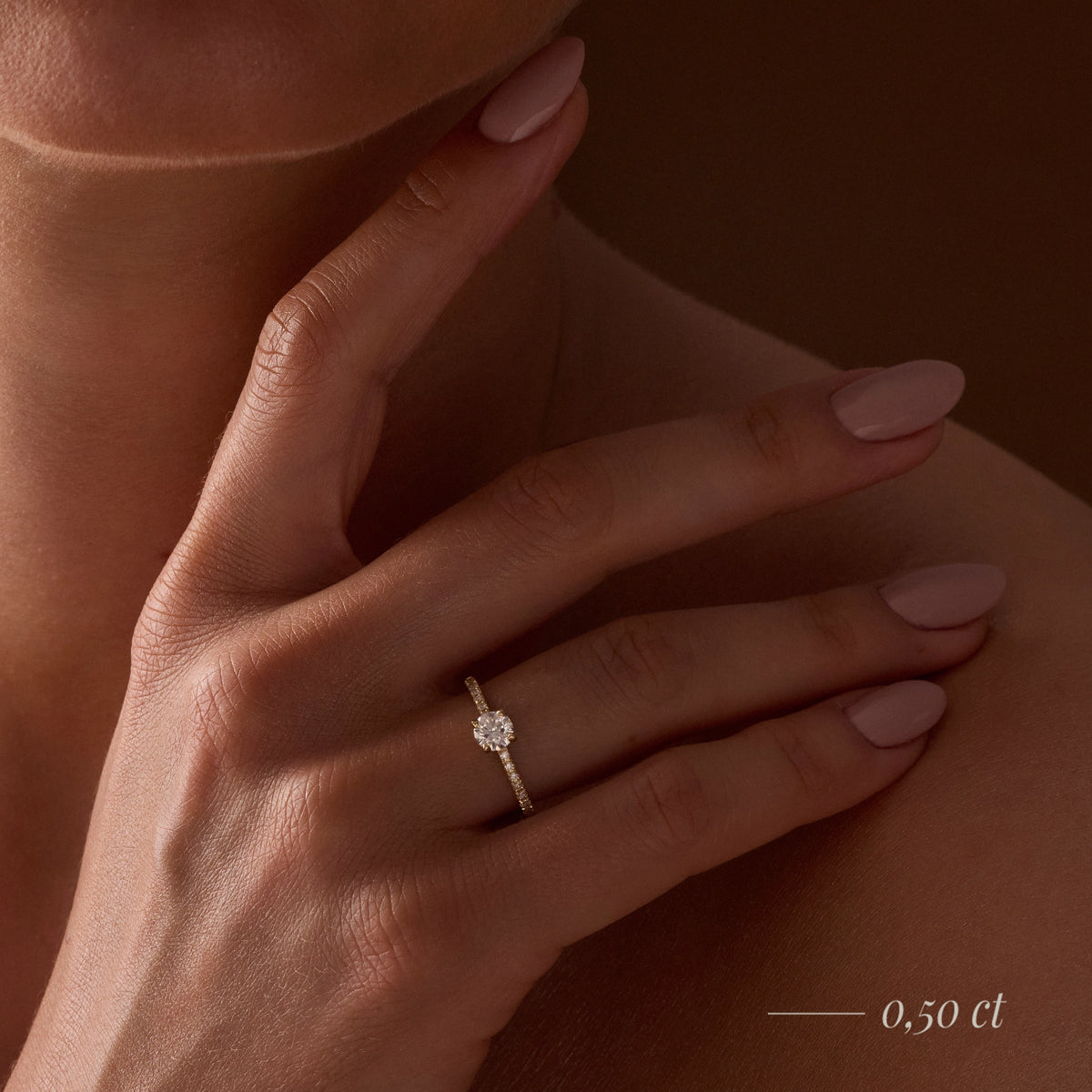 Gremari Seven Solis zásnubní prsten z bílého zlata s 1,00 ct lab-grown diamantem – Round/Brilliant