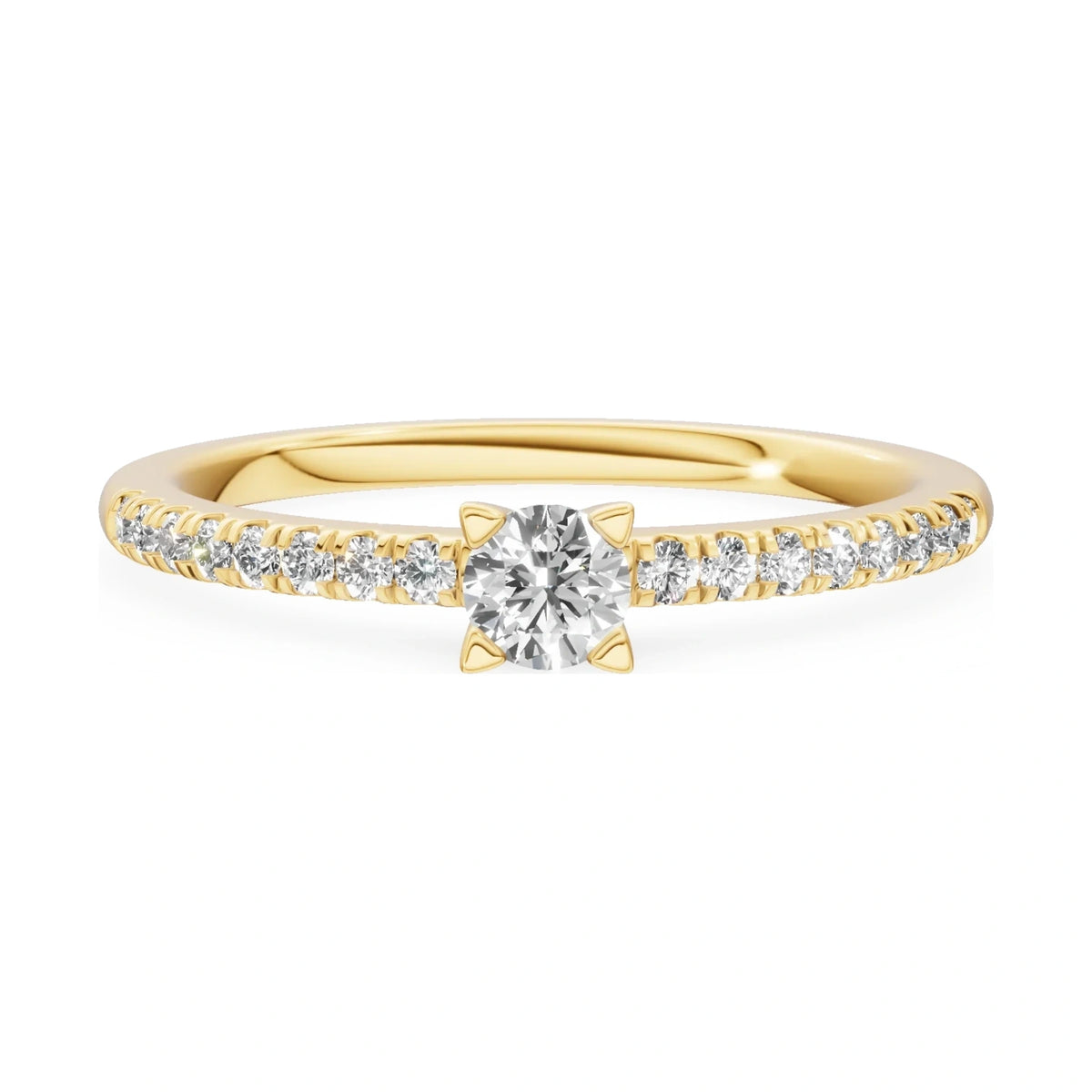 GREMARI Seven Solis 14K yellow gold engagement ring with 0.15 ct round-cut natural diamond