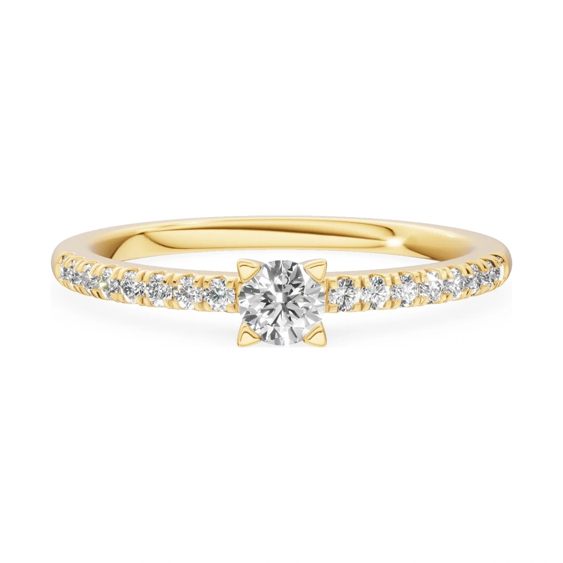 GREMARI Seven Solis 14K yellow gold engagement ring with 0.15 ct round-cut natural diamond