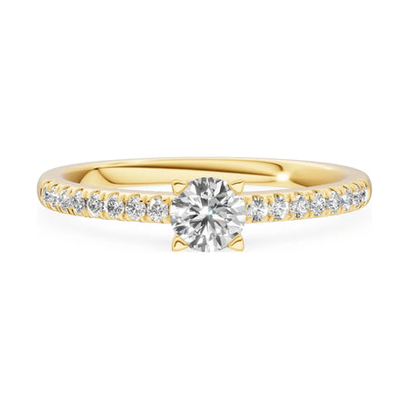 GREMARI Seven Solis 14K yellow gold engagement ring with 0.30 ct round-cut natural diamond