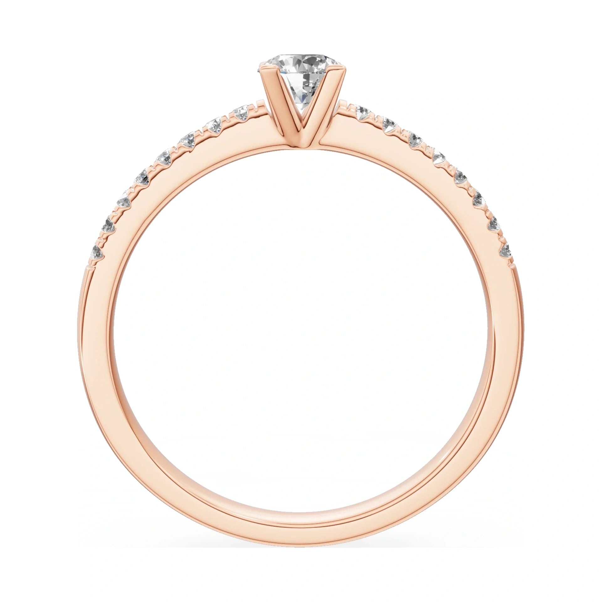 GREMARI Seven Solis round-cut natural diamond engagement ring in 14K rose gold, 0.30 ct