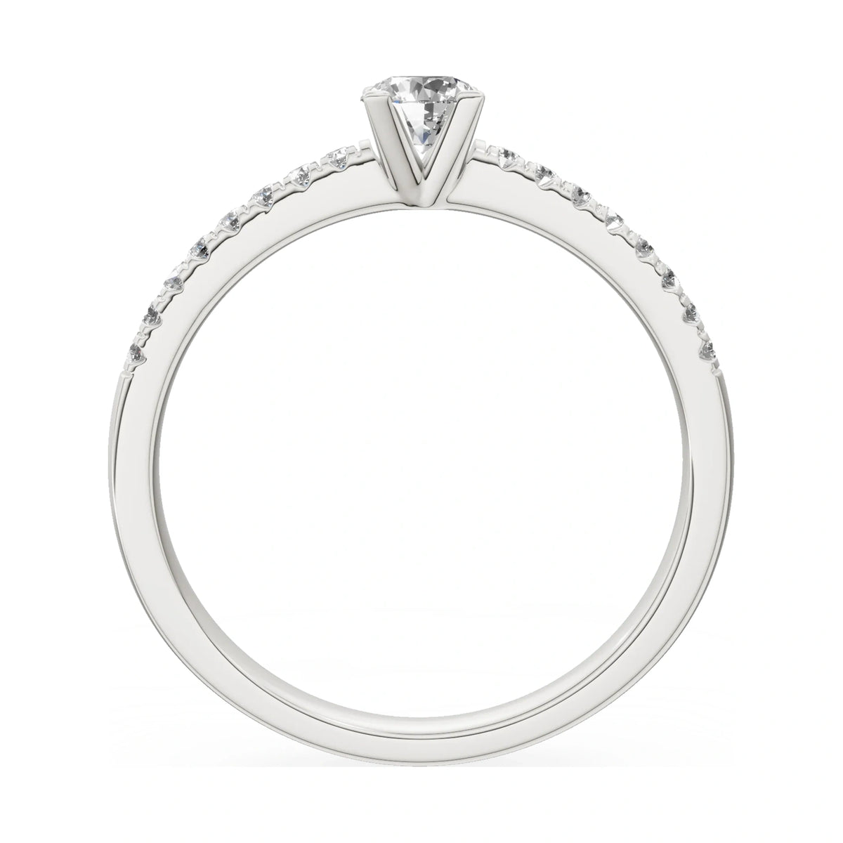 GREMARI Seven Solis round-cut natural diamond engagement ring in 14K white gold, 0.30 ct