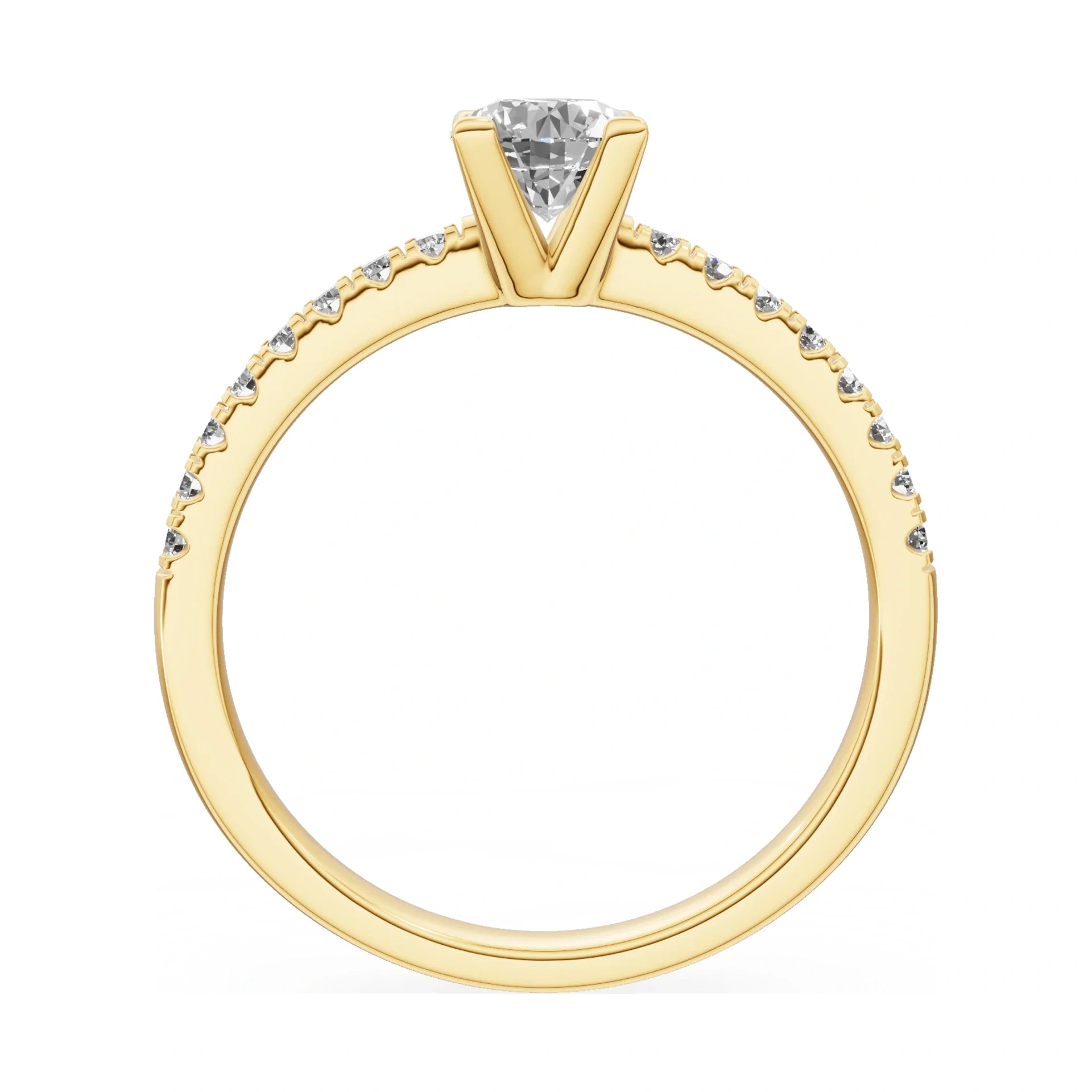 GREMARI Seven Solis round-cut natural diamond engagement ring in 14K yellow gold, 0.50 ct