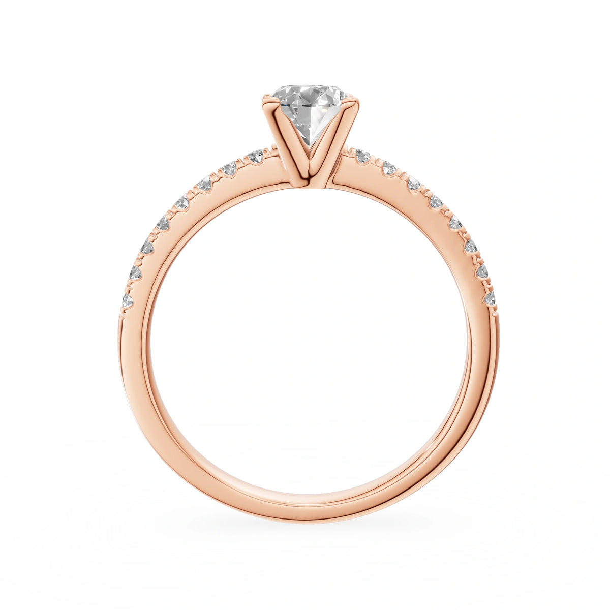 Gremari Seven Solis zásnubní prsten z růžového zlata s 0,50 ct lab-grown diamantem – Oval