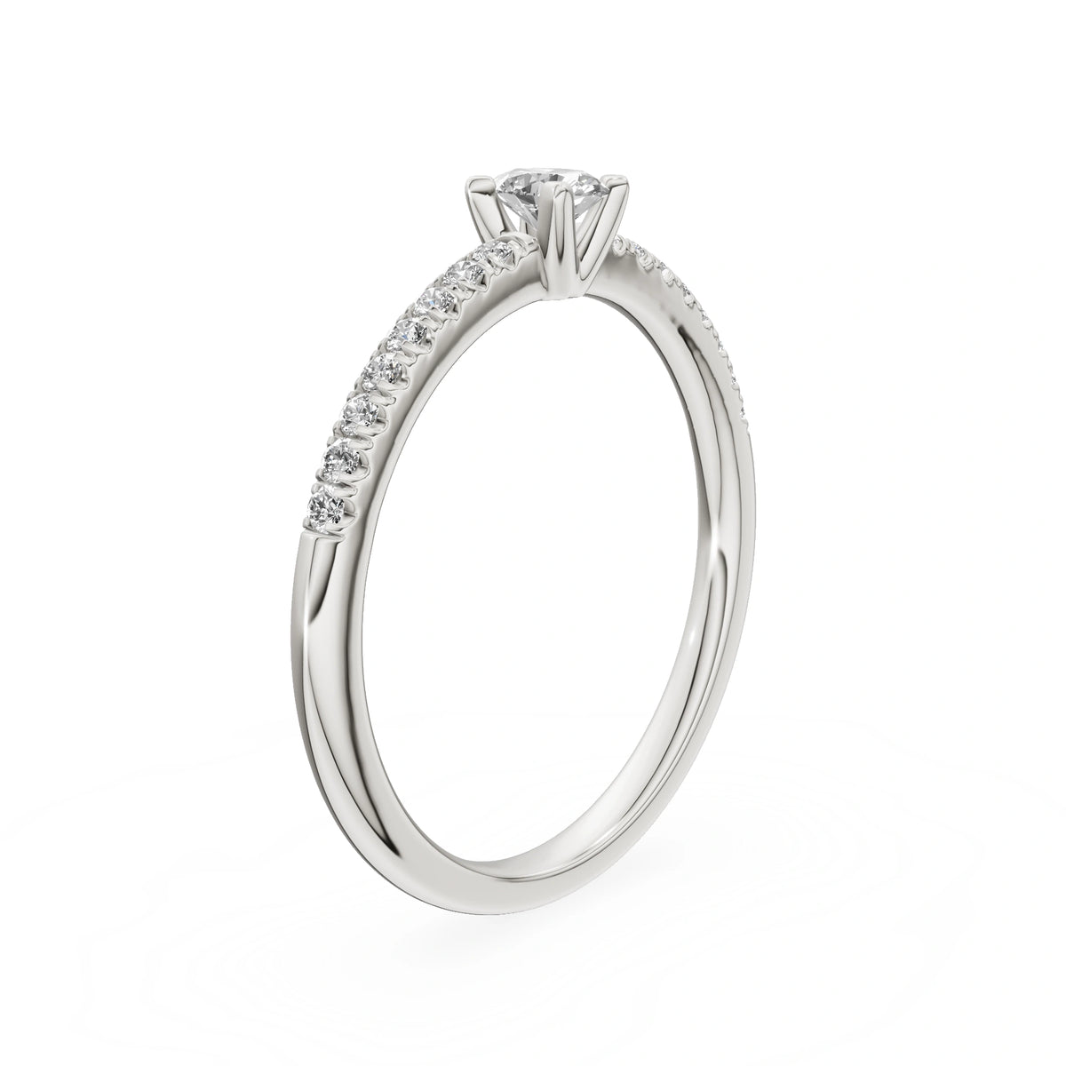 Gremari Seven Solis zásnubní prsten z bílého zlata s 0,15 ct lab-grown diamantem – Oval