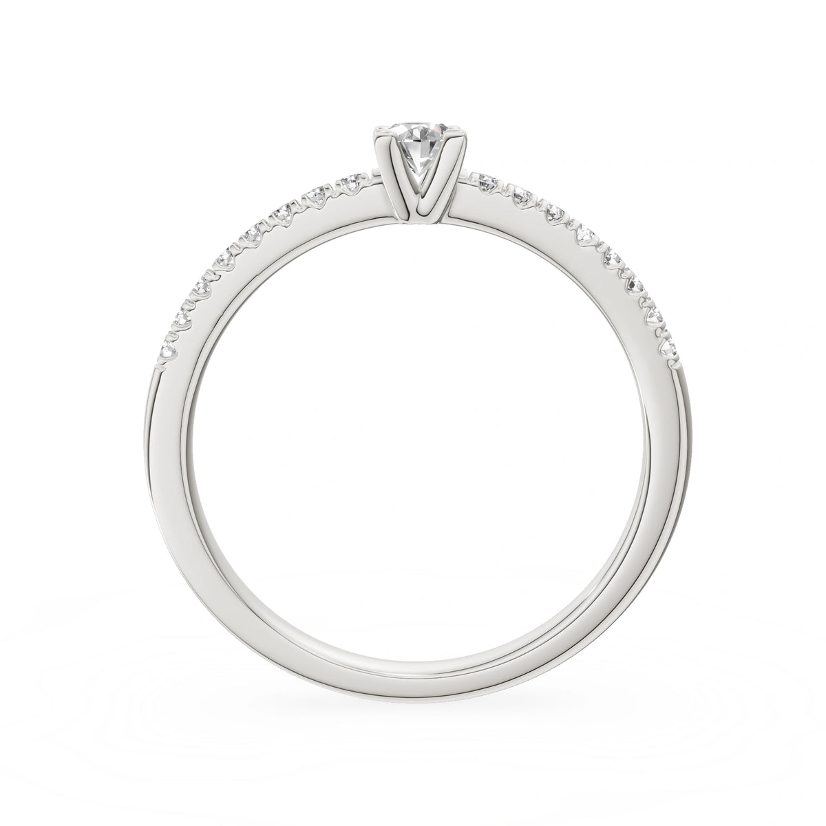 Gremari Seven Solis zásnubní prsten z bílého zlata s 0,15 ct lab-grown diamantem – Oval
