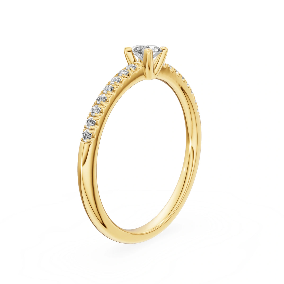 Gremari Seven Solis zásnubní prsten ze žlutého zlata s 0,15 ct lab-grown diamantem – Oval