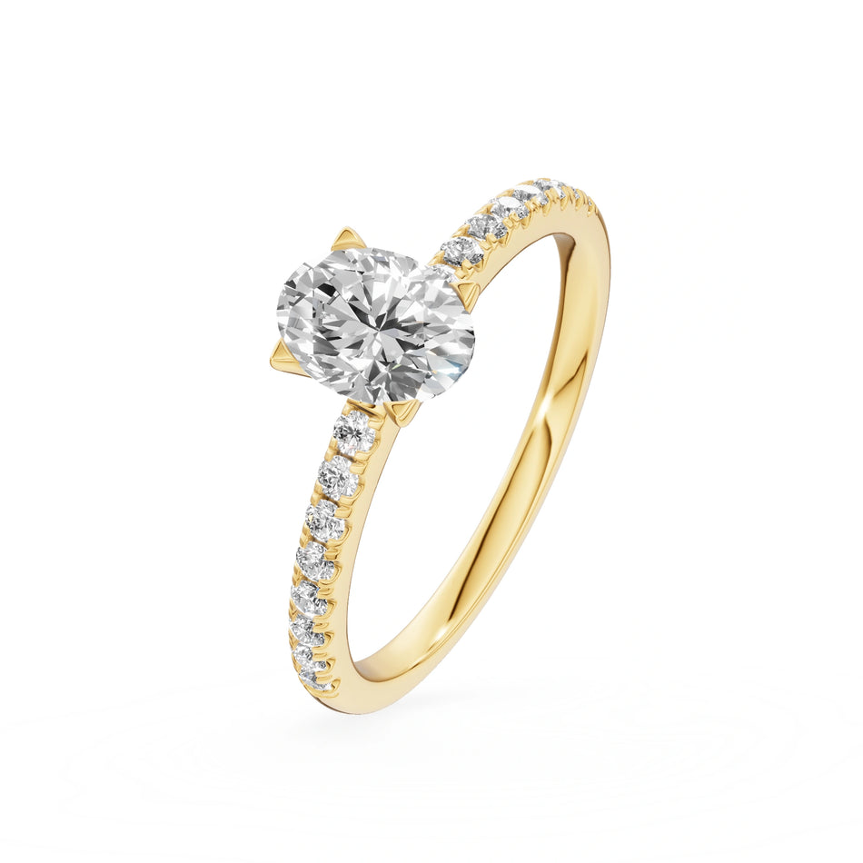Gremari Seven Solis zásnubní prsten ze žlutého zlata s 0,50 ct lab-grown diamantem – Oval