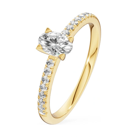 0.30 ct oval-cut natural diamond GREMARI Seven Solis engagement ring in 14K yellow gold