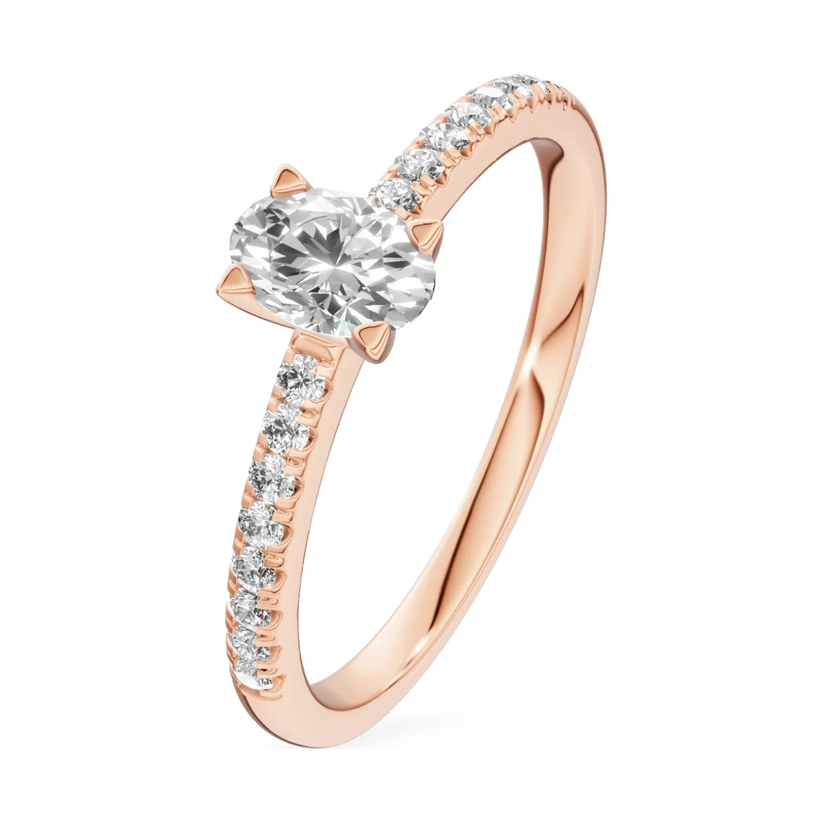 0.30 ct oval-cut natural diamond GREMARI Seven Solis engagement ring in 14K rose gold