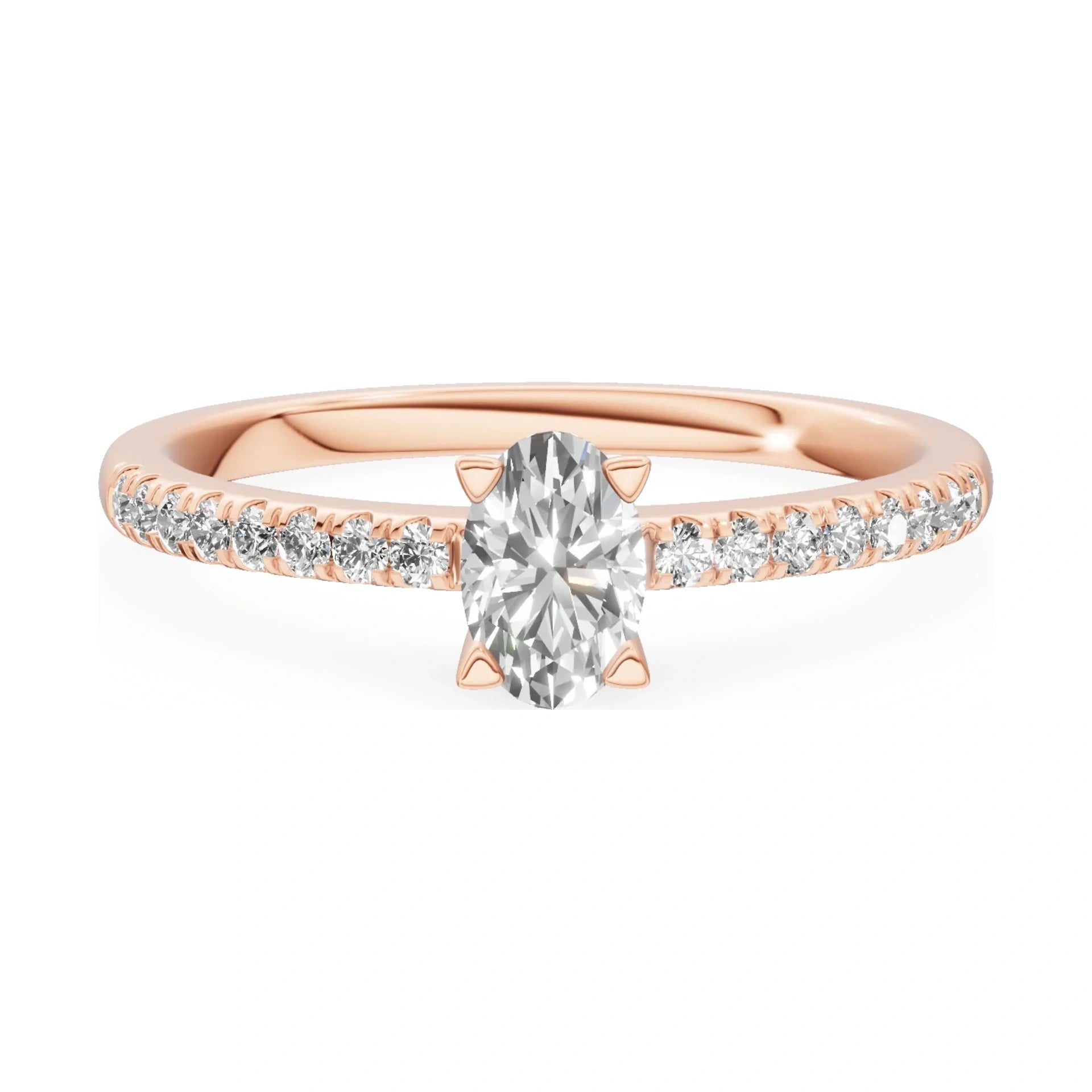 GREMARI Seven Solis 14K rose gold engagement ring with 0.30 ct oval-cut natural diamond
