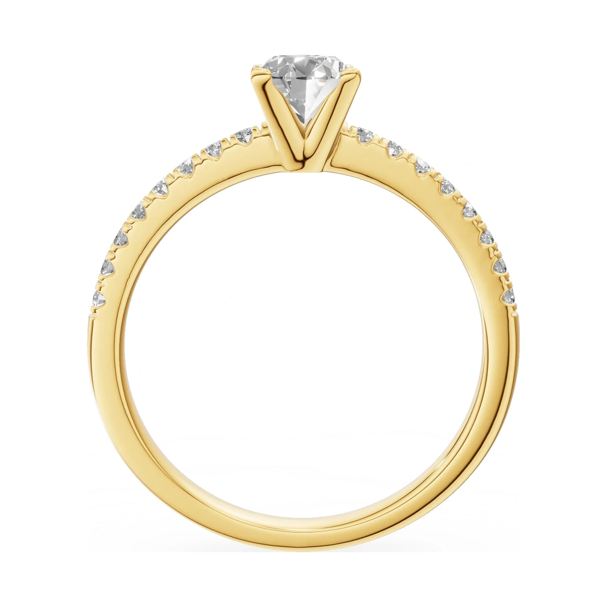 GREMARI Seven Solis oval-cut natural diamond engagement ring in 14K yellow gold, 0.50 ct