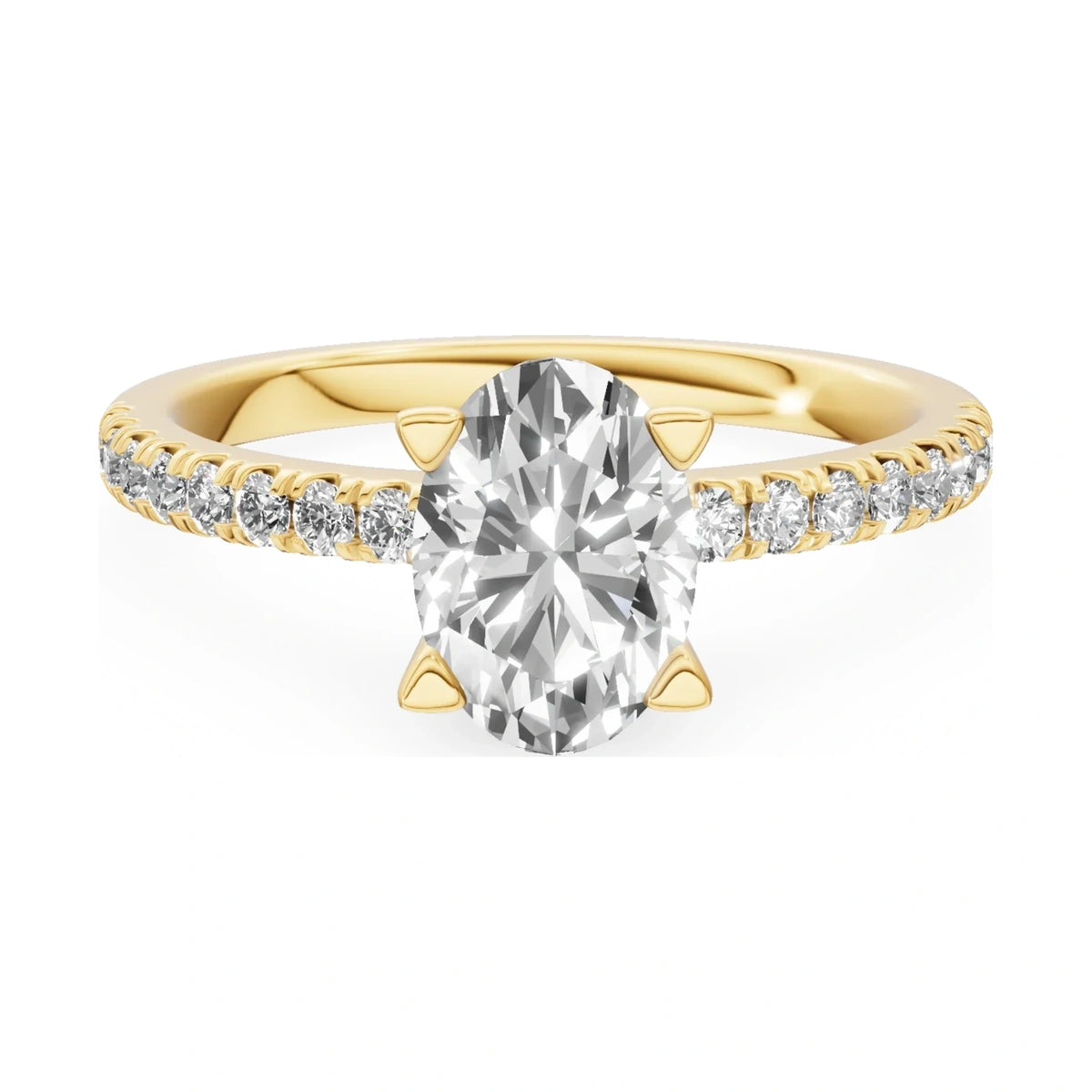 GREMARI Seven Solis 14K yellow gold engagement ring with 1.00 ct oval-cut natural diamond