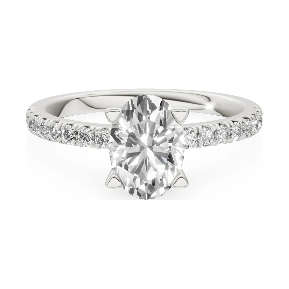 GREMARI Seven Solis 14K white gold engagement ring with 1.00 ct oval-cut natural diamond