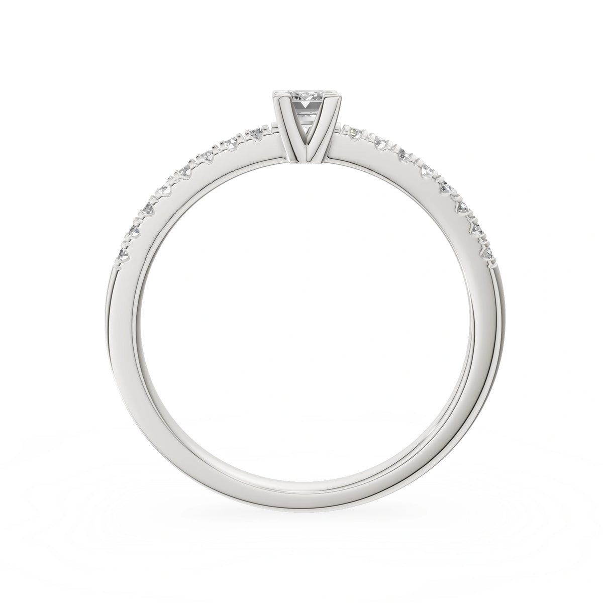 Gremari Seven Solis zásnubní prsten z bílého zlata s 0,15 ct lab-grown diamantem – Emerald