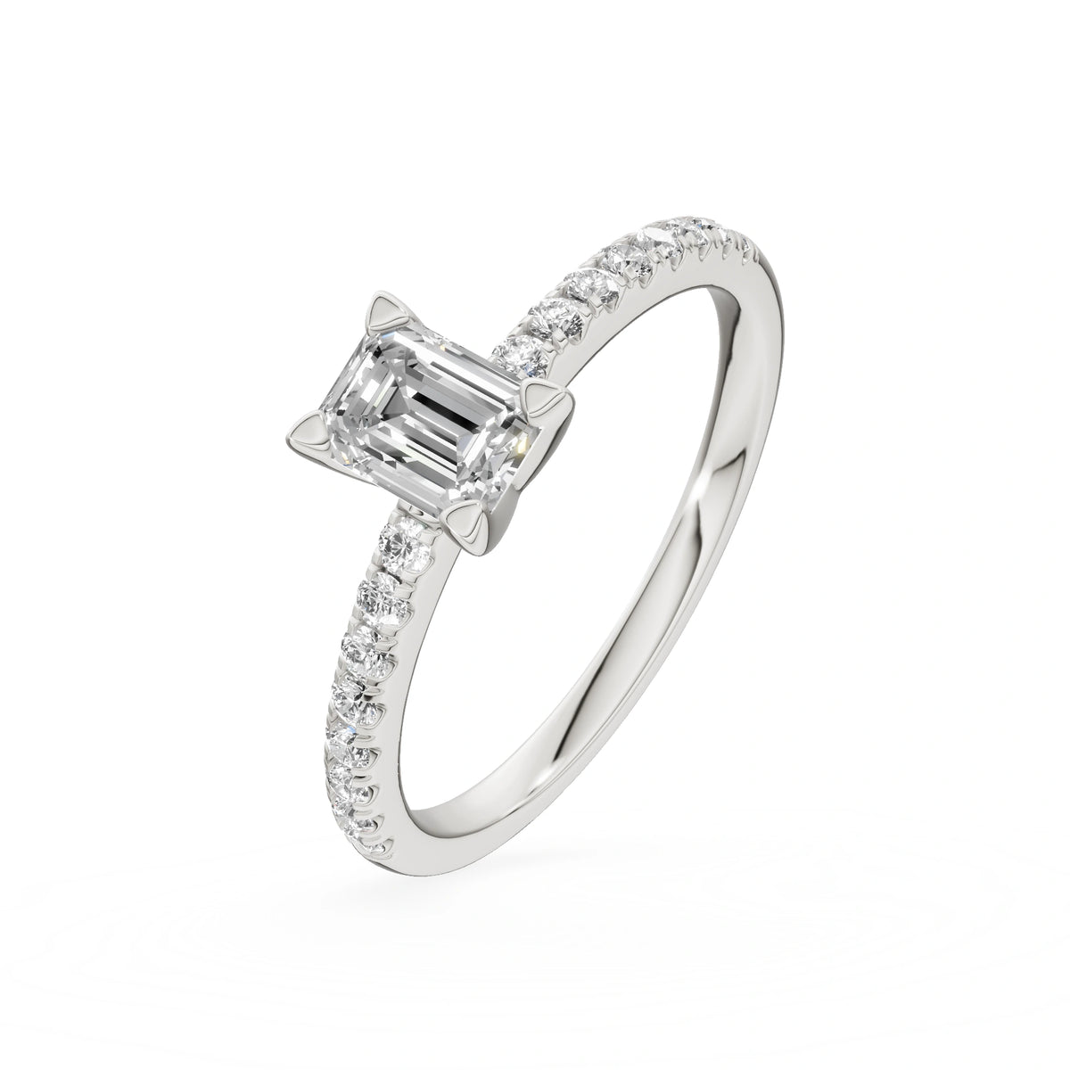 Gremari Seven Solis zásnubní prsten z bílého zlata s 0,50 ct lab-grown diamantem – Emerald