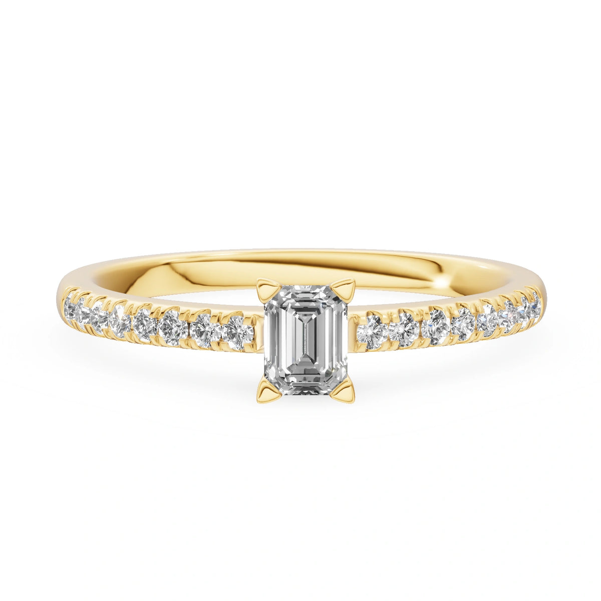 Gremari Seven Solis zásnubní prsten ze žlutého zlata s 0,24 ct lab-grown diamantem – Emerald