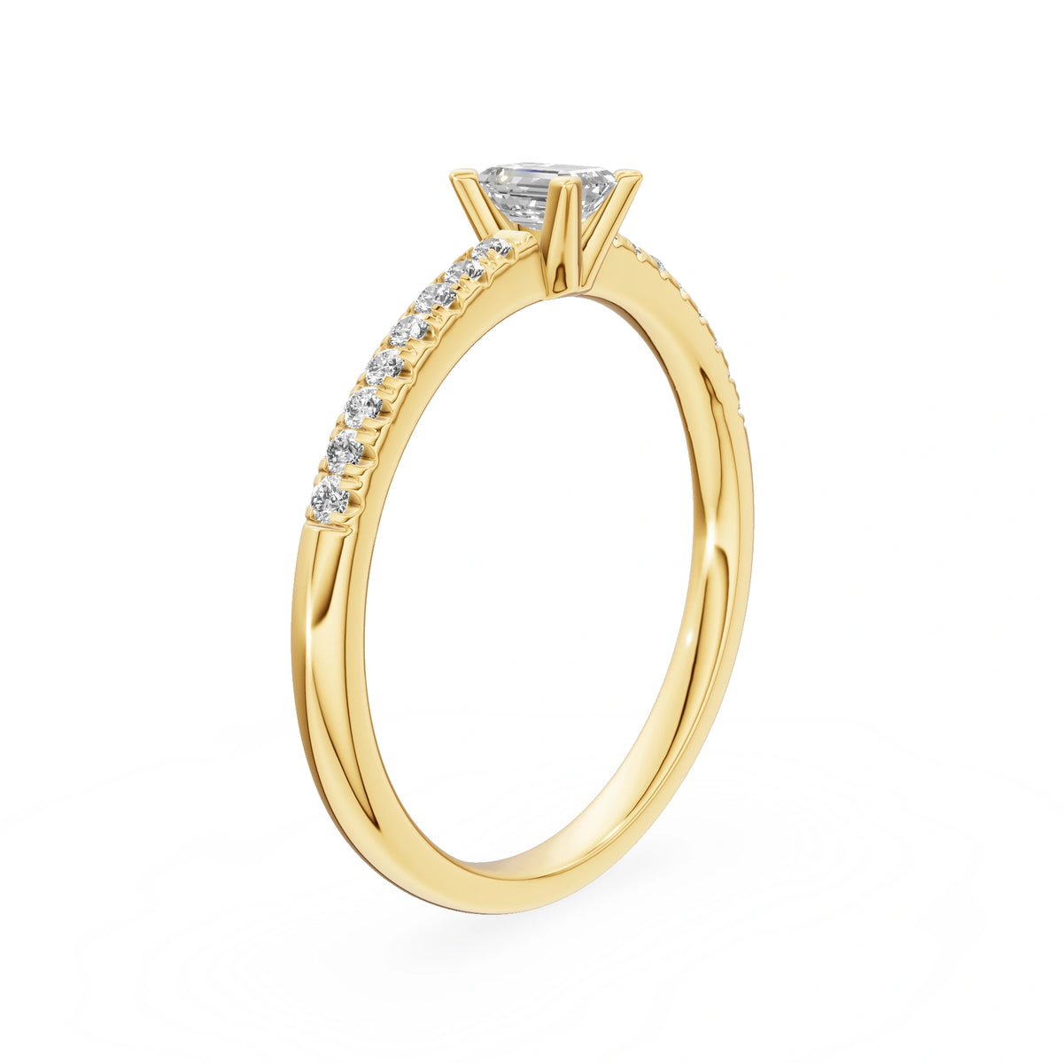 Gremari Seven Solis zásnubní prsten ze žlutého zlata s 0,24 ct lab-grown diamantem – Emerald