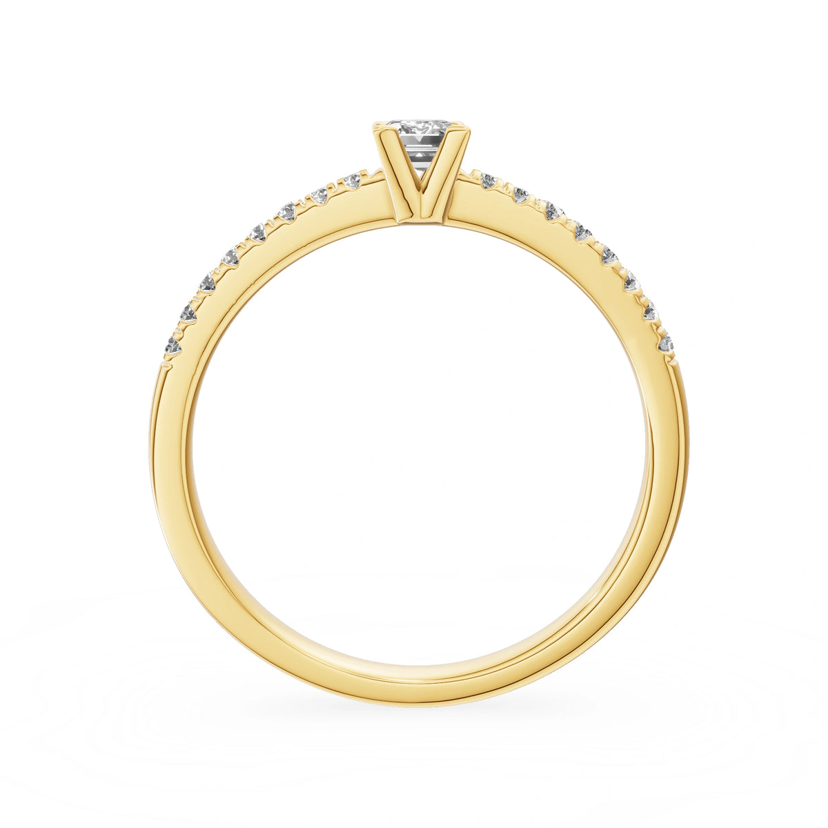 Gremari Seven Solis zásnubní prsten ze žlutého zlata s 0,24 ct lab-grown diamantem – Emerald
