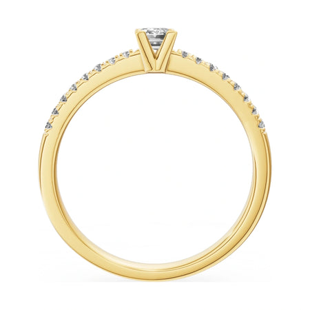 GREMARI Seven Solis emerald-cut natural diamond engagement ring in 14K yellow gold, 0.24 ct
