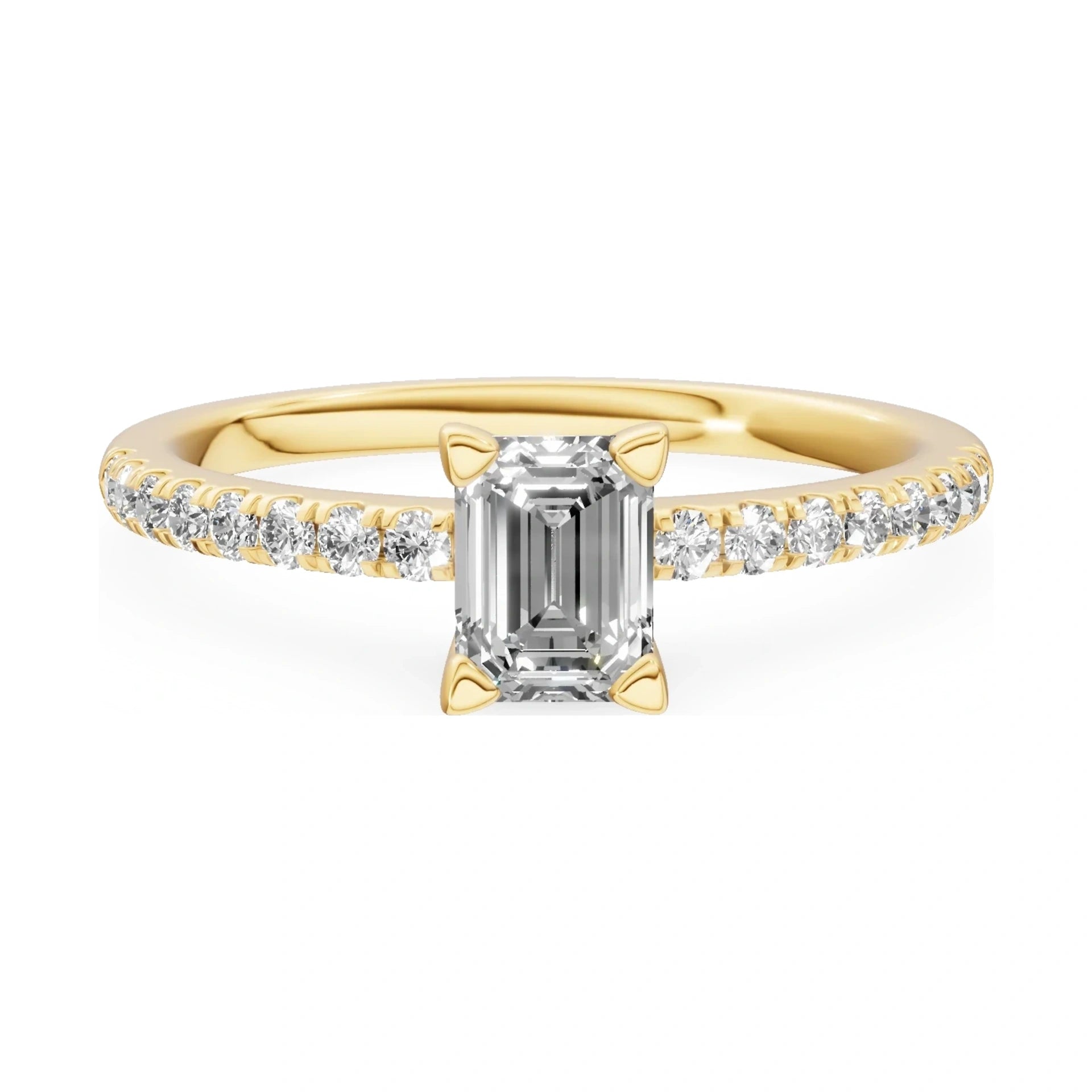 GREMARI Seven Solis 14K yellow gold engagement ring with 0.50 ct emerald-cut natural diamond