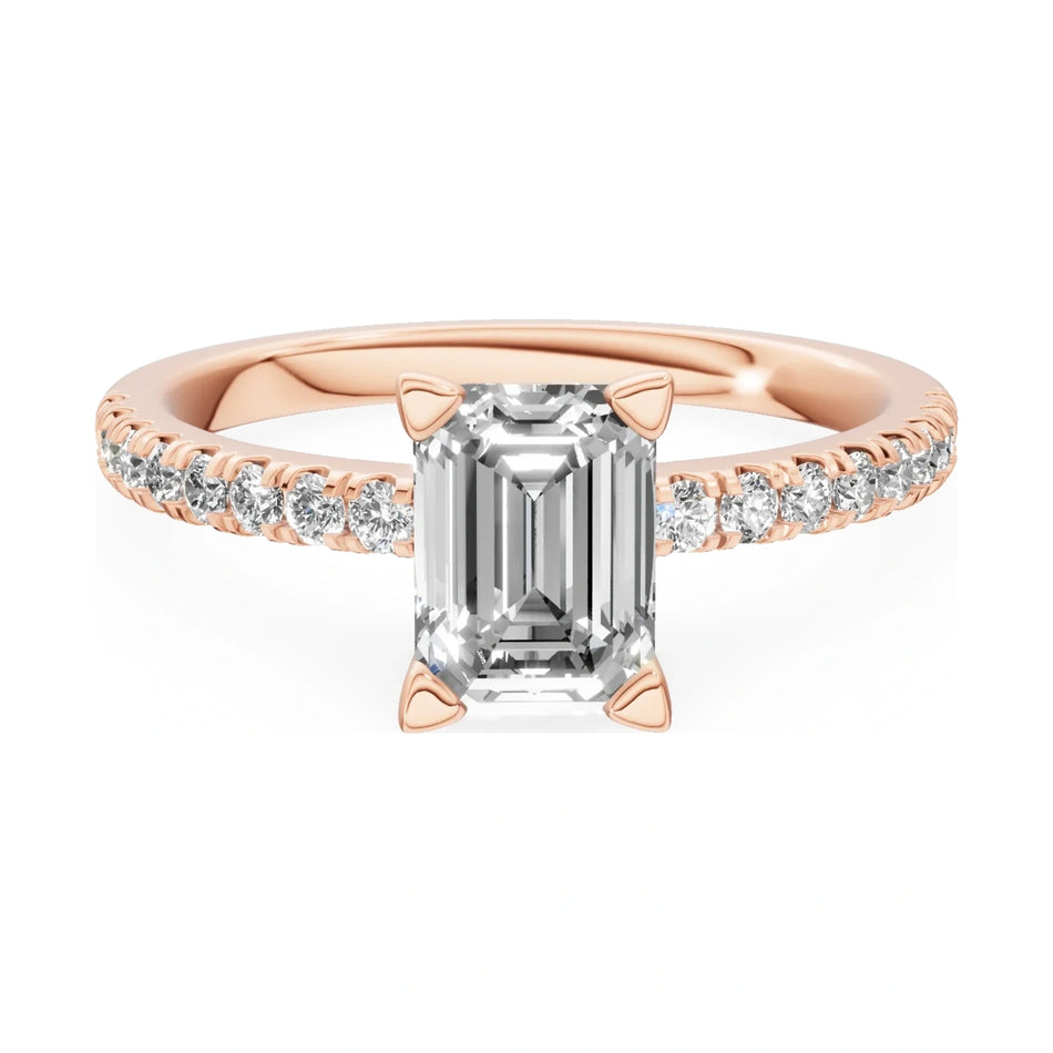 GREMARI Seven Solis 14K yellow gold engagement ring with 1.00 ct emerald-cut natural diamond