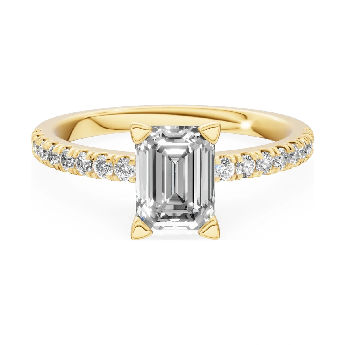 GREMARI Seven Solis 14K white gold engagement ring with 1.00 ct emerald-cut natural diamond