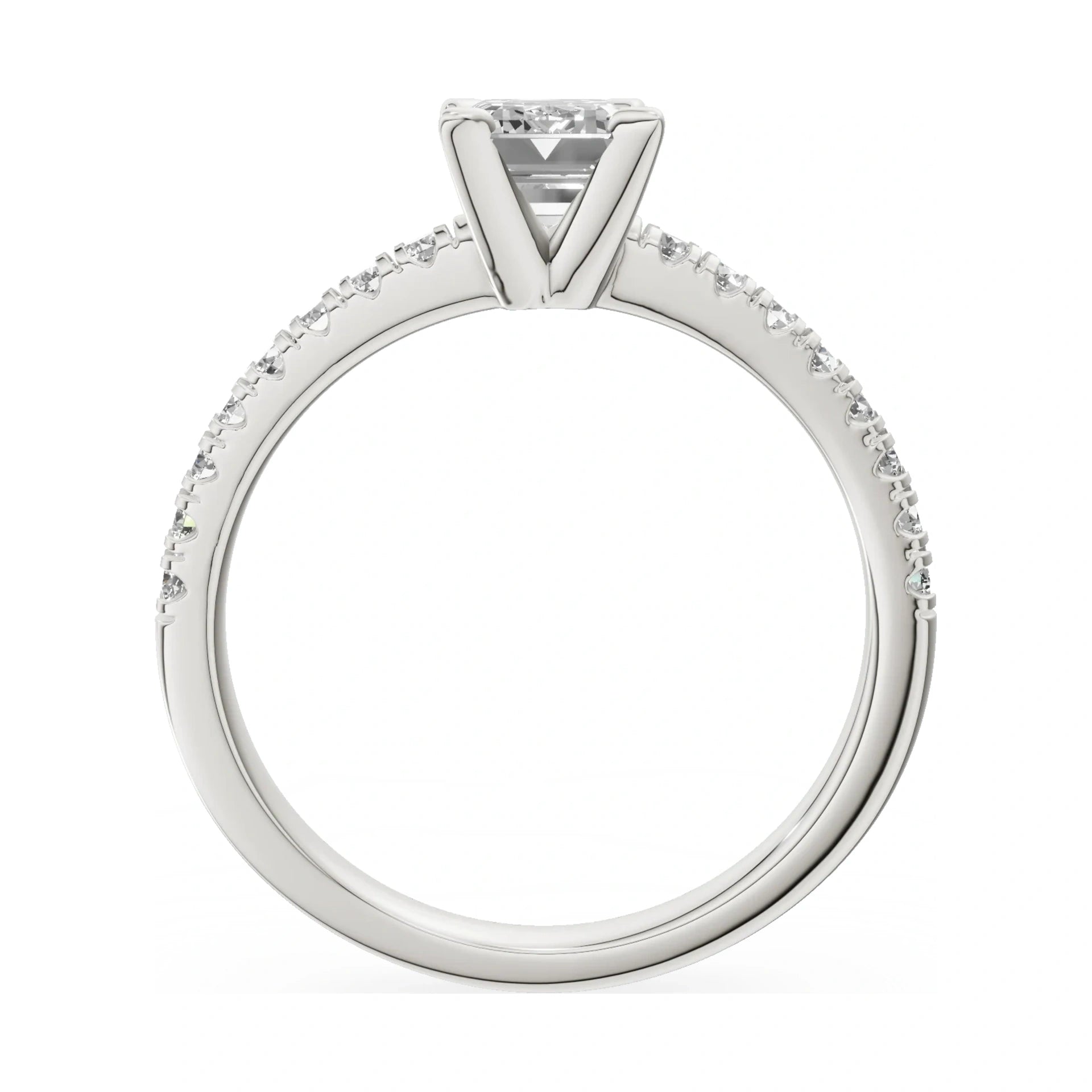 GREMARI Seven Solis emerald-cut natural diamond engagement ring in 14K white gold, 1.00 ct