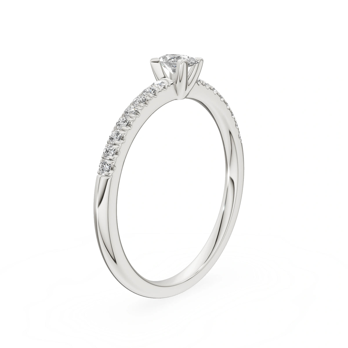Gremari Seven Solis zásnubní prsten z bílého zlata s 0,15 ct lab-grown diamantem – Pear