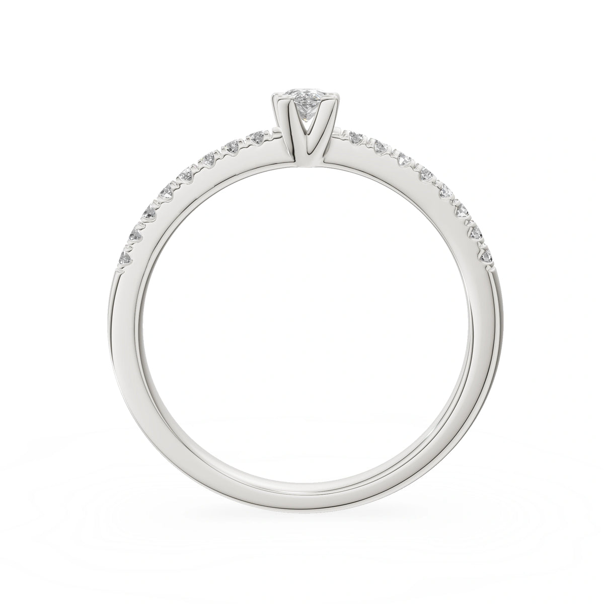 Gremari Seven Solis zásnubní prsten z bílého zlata s 0,15 ct lab-grown diamantem – Pear