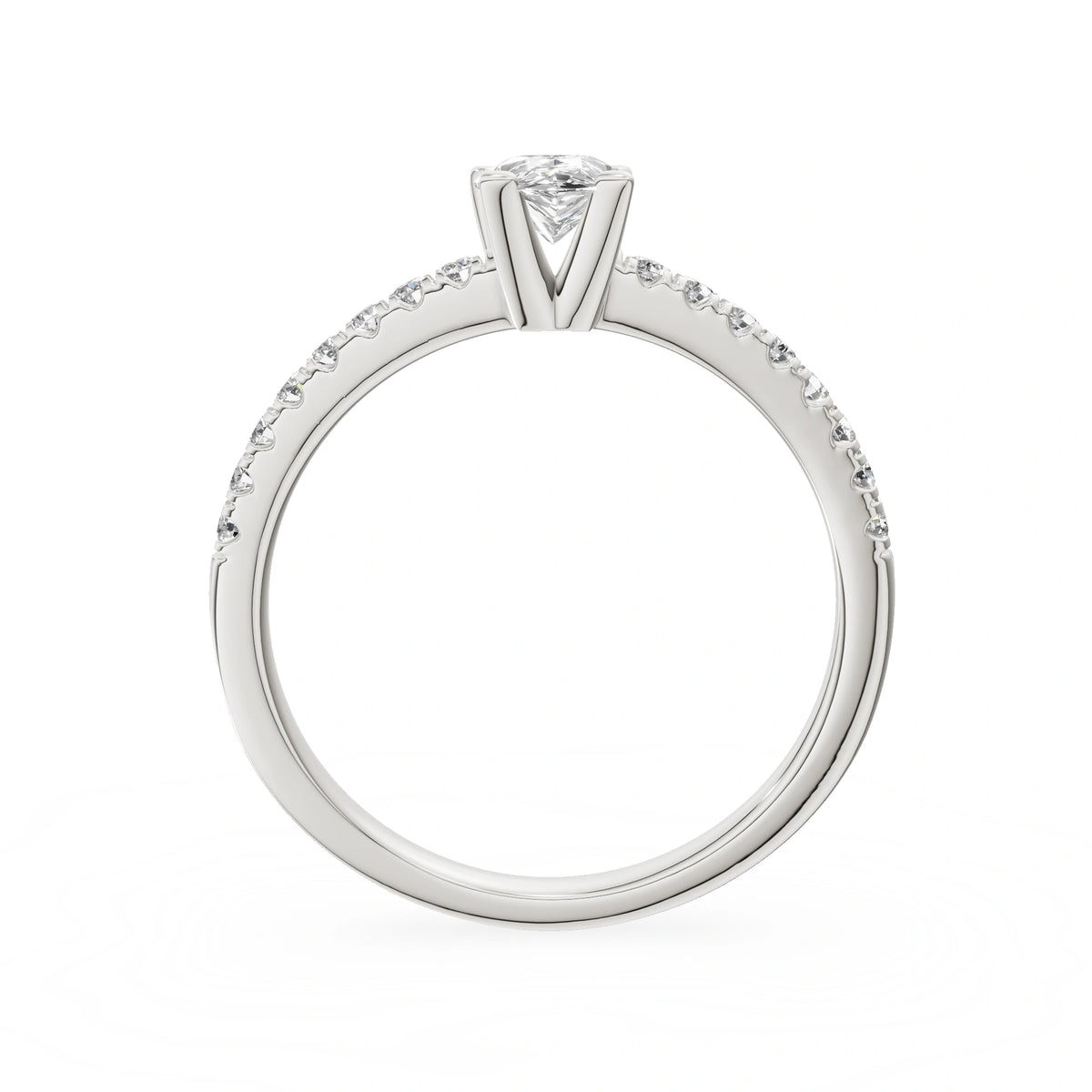 Gremari Seven Solis zásnubní prsten z bílého zlata s 0,50 ct lab-grown diamantem – Pear