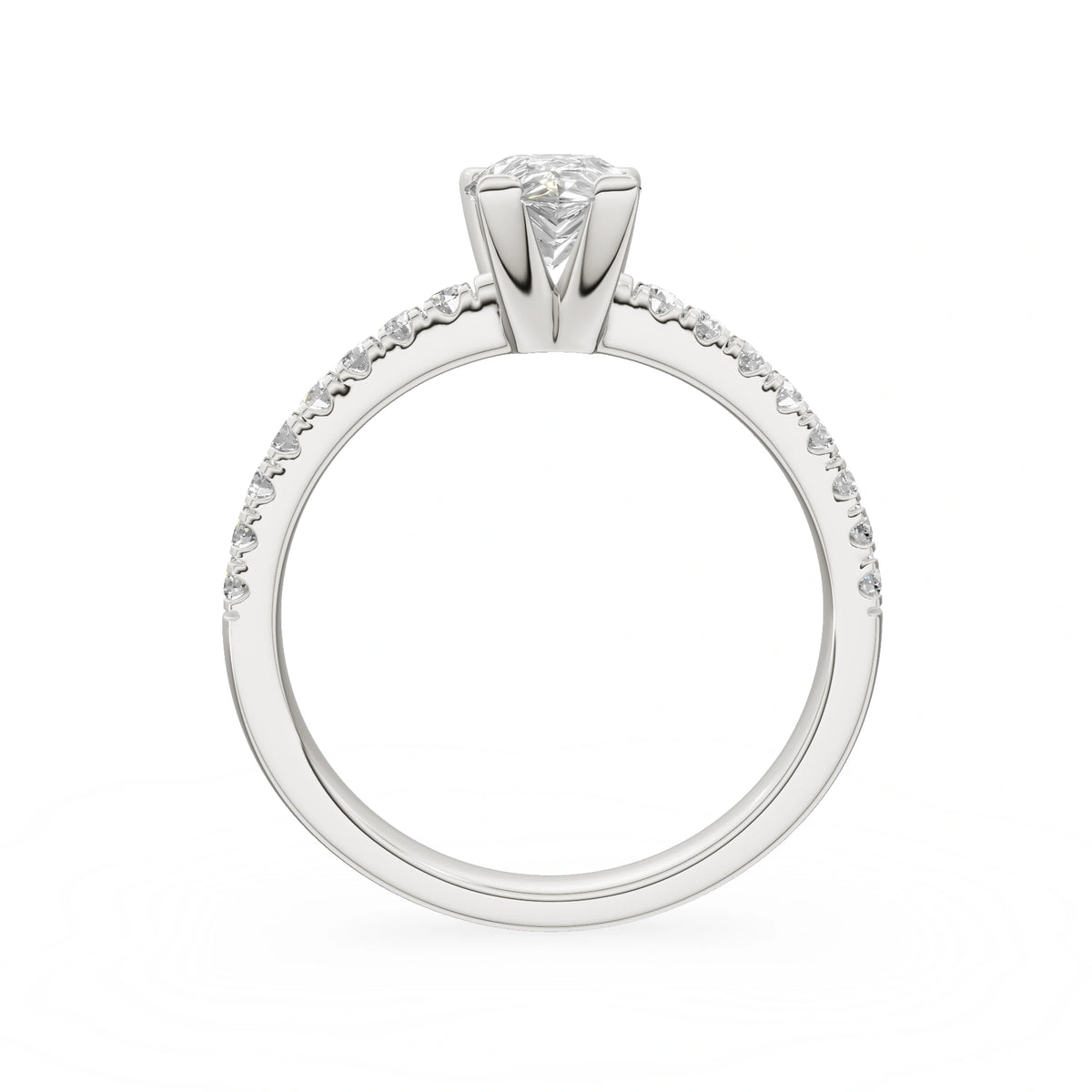 Gremari Seven Solis zásnubní prsten z bílého zlata s 1,00 ct lab-grown diamantem – Pear