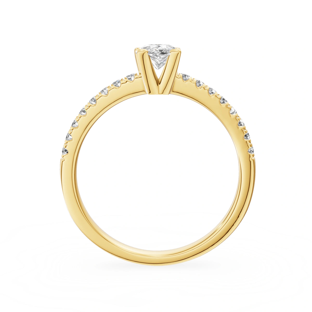 Gremari Seven Solis zásnubní prsten ze žlutého zlata s 0,50 ct lab-grown diamantem – Pear
