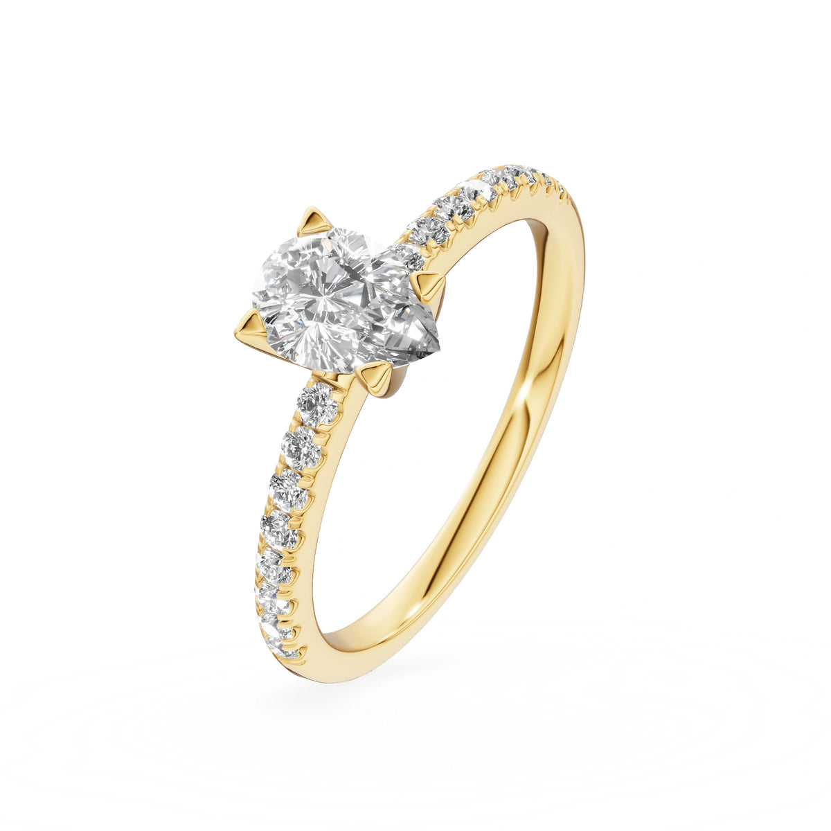Gremari Seven Solis zásnubní prsten ze žlutého zlata s 0,50 ct lab-grown diamantem – Pear