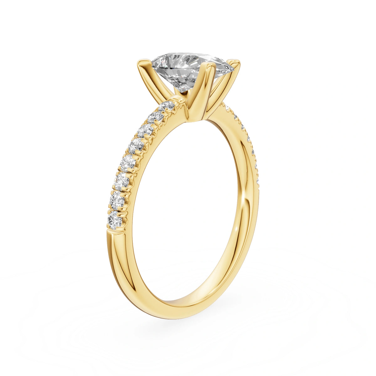 Gremari Seven Solis zásnubní prsten ze žlutého zlata s 1,00 ct lab-grown diamantem – Pear