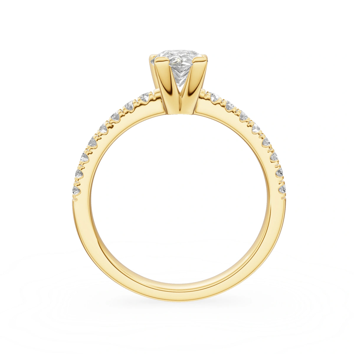 Gremari Seven Solis zásnubní prsten ze žlutého zlata s 1,00 ct lab-grown diamantem – Pear