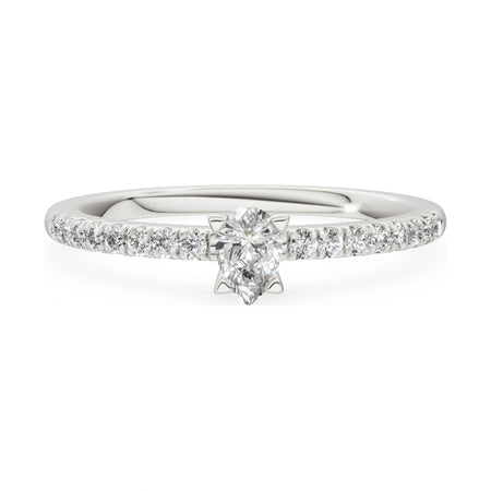 GREMARI Seven Solis 14K white gold engagement ring with 0.15 ct pear-cut natural diamond