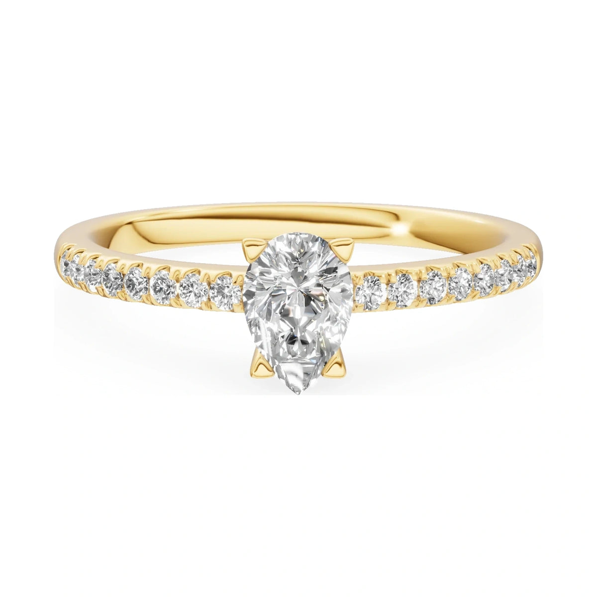 GREMARI Seven Solis 14K yellow gold engagement ring with 0.30 ct pear-cut natural diamond