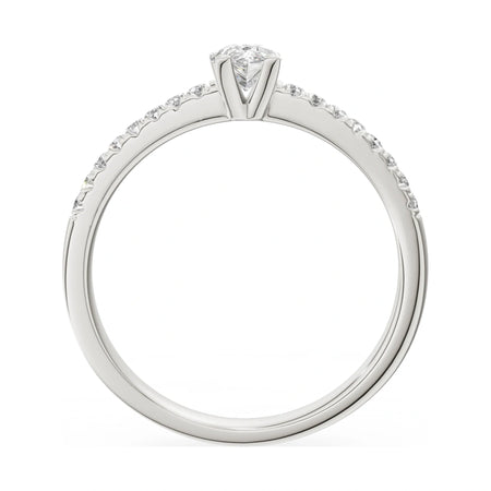 GREMARI Seven Solis pear-cut natural diamond engagement ring in 14K white gold, 0.30 ct