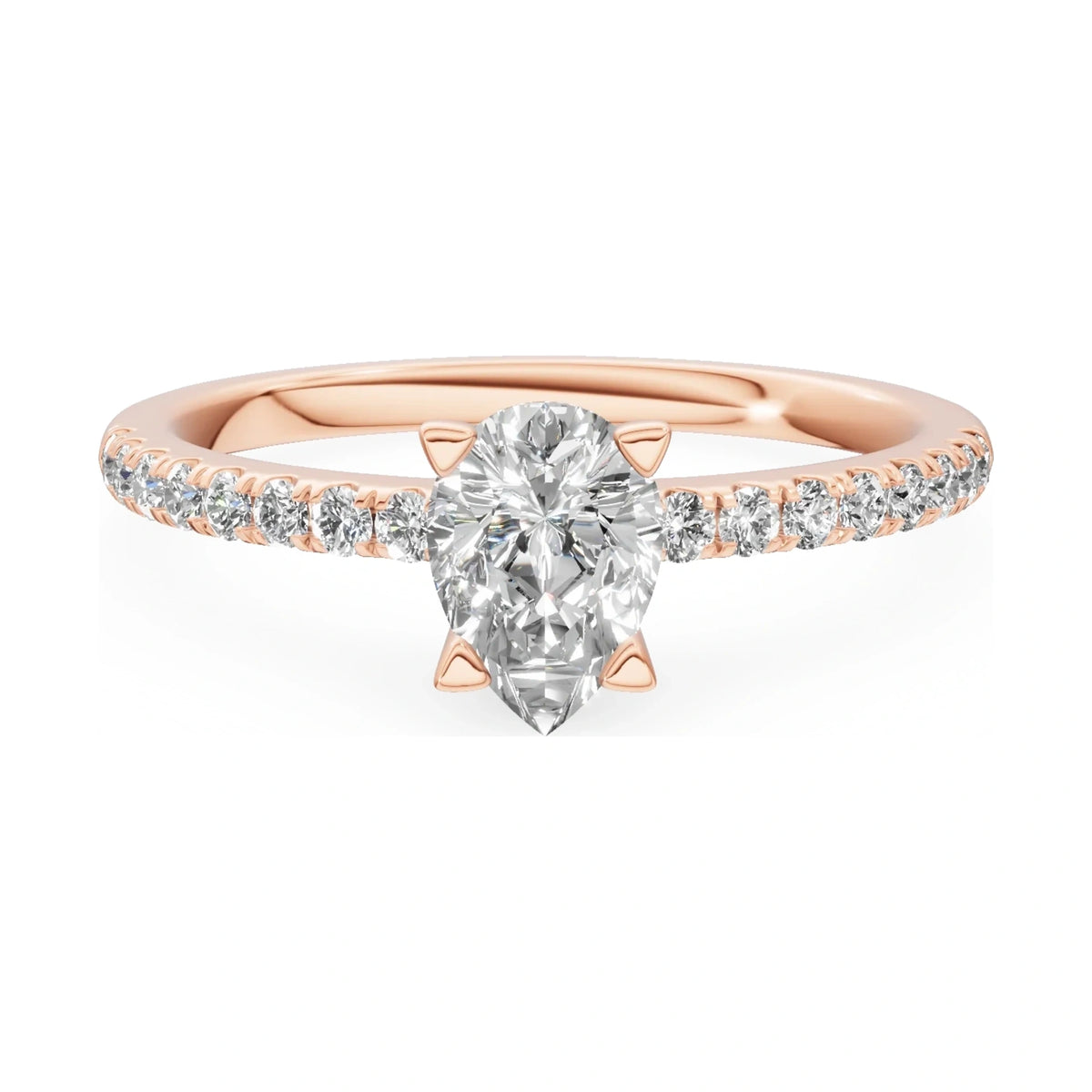 GREMARI Seven Solis 14K rose gold engagement ring with 0.50 ct pear-cut natural diamond