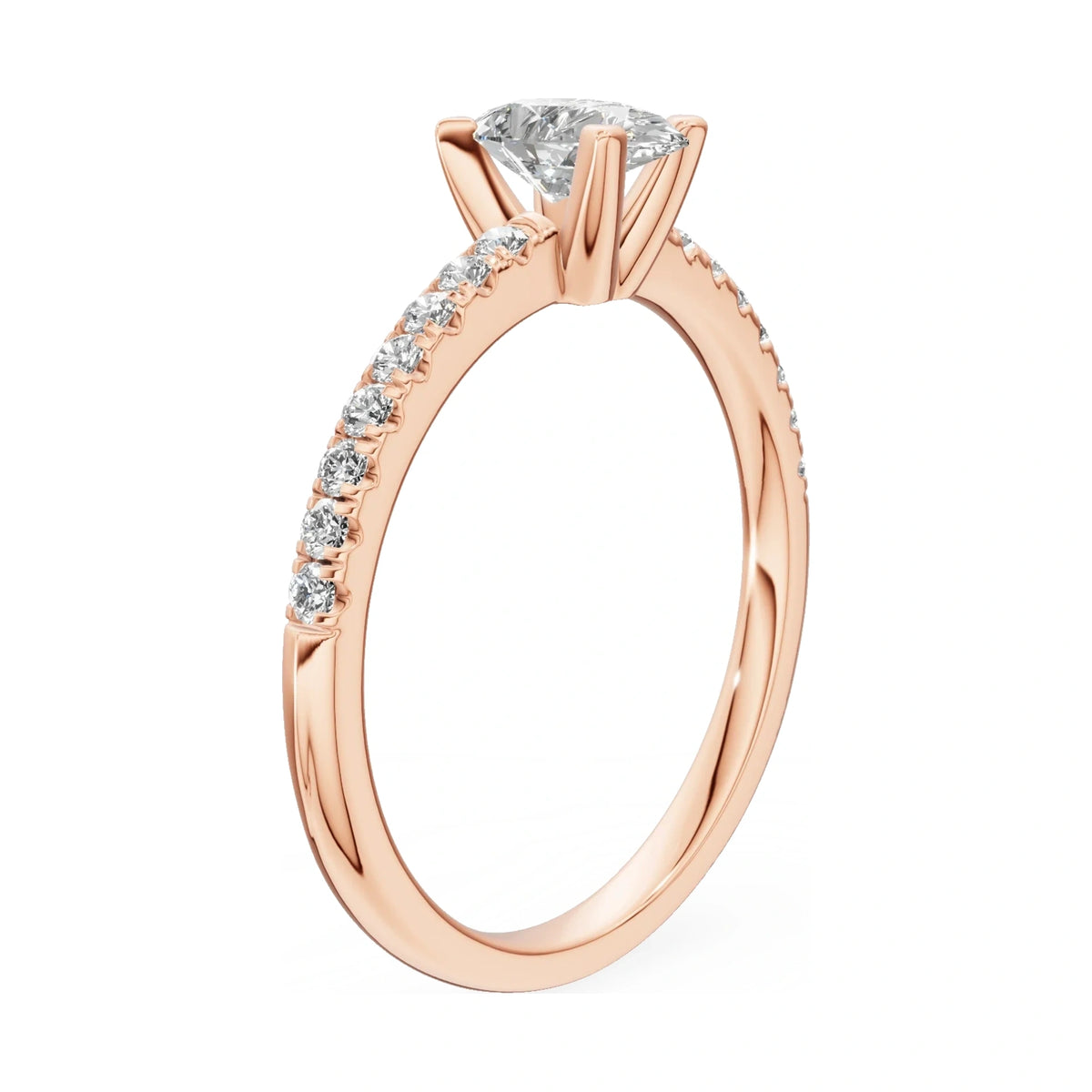 14K rose gold GREMARI Seven Solis ring with 0.50 ct pear-cut natural diamond